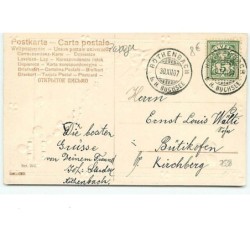 n°7537 - Carte Fantaisie Gaufrée - Nain, lutin, coccinelle