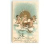 n°7548 - Carte Fantaisie Gaufrée - Angelots libérant des colombes
