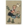 n°7567 - Carte Illustrateur - Léo Hingre - Jeune homme attaqué par des grenouilles