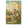 n°7580 - Carte Fantaisie Gaufrée - Easter Greetings - Enfants et mouton