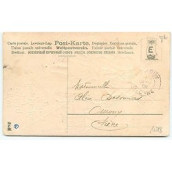 n°10218 - Carte Gaufrée - Mes Meilleurs Voeux pour la nouvelle Année - Ramoneur tenant par la taille une jeune fille