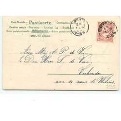 n°7595 - Carte Fantaisie Gaufrée - Femme comète