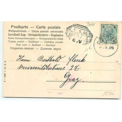 n°12376 - Fröhliche Ostern - Lièvre jouant avec un oeuf sur le dos d'un enfant