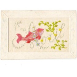 n°7601 - Carte Brodée - 1er...
