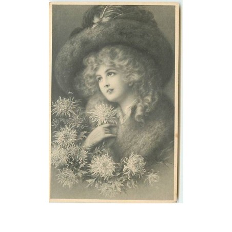 n°7627 - Carte Fantaisie - MM Vienne n°633 - Portrait de Femme avec Chapeau - Wichera