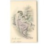 n°7694 - Carte Fantaisie - Femme et angelots