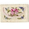 n°7707 - Carte Brodée avec rabat - Fleurs et Papillons