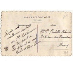 n°7707 - Carte Brodée avec rabat - Fleurs et Papillons