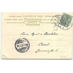 n°12380 - Carte Gaufrée - Fröhliche Ostern - Jeune femme avec un ange ouvrant un oeuf rempli de lièvre