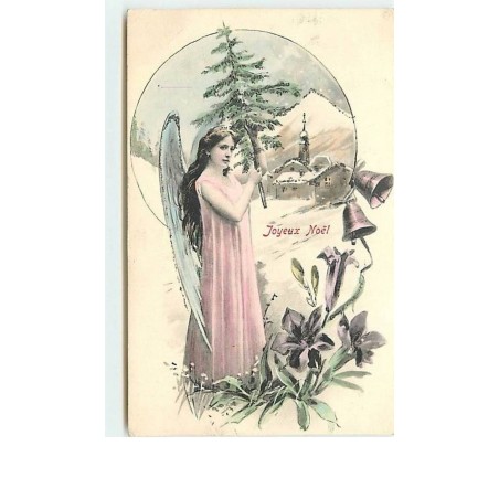 n°7731 - Joyeux Noël - Ange Gardin apportant un sapin