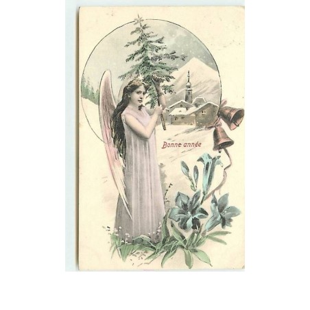 n°7740 - Bonne Année - Ange Gardien apportant un sapin
