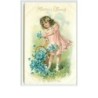 n°777 - Carte Gaufrée - Affection's Offering to my Valentine - Fillette et myosotis