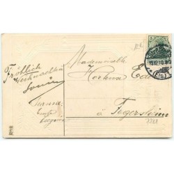 n°7781 - Carte Fantaisie Gaufrée - Fröhliche Weihnachten - Ange et biche