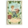 n°7833 - Carte Fantaisie Gaufrée - Bonne et Heureuse Année - Enfant avec une corbeille de roses
