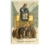 n°7846 - Carte Fantaisie Gaufrée - Fröhliche Weihnachten - Attelage de chevaux et son cocher