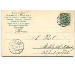 n°7846 - Carte Fantaisie Gaufrée - Fröhliche Weihnachten - Attelage de chevaux et son cocher