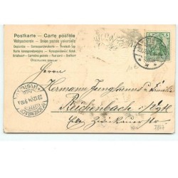 n°7847 - Carte Fantaisie Gaufrée - Fröhliche Weihnachten - Angelots jouant du violon et de la flûte
