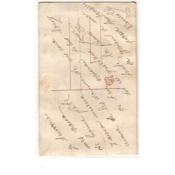 n°7859 - Carte Brodée avec pochette blanche liseret bleu - Fer à cheval