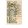 n°788 - Femme avec chapeau - Décor bords d'étang