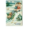 n°7881 - Carte Fantaisie - Gluckliches Neujahr - Angelots tirant une luge