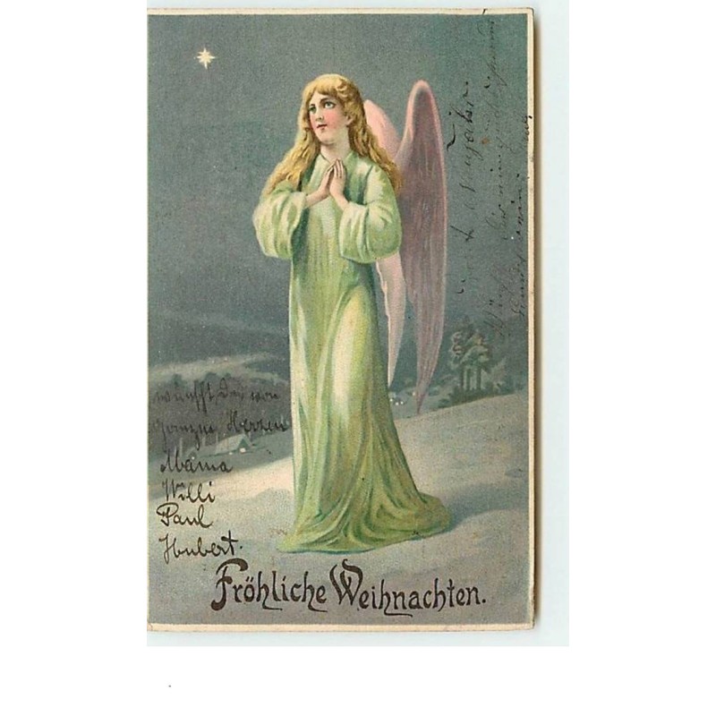 n°7887 - Carte Fantaisie - Frohliche Weihnachten - Ange Gardien mains jointes