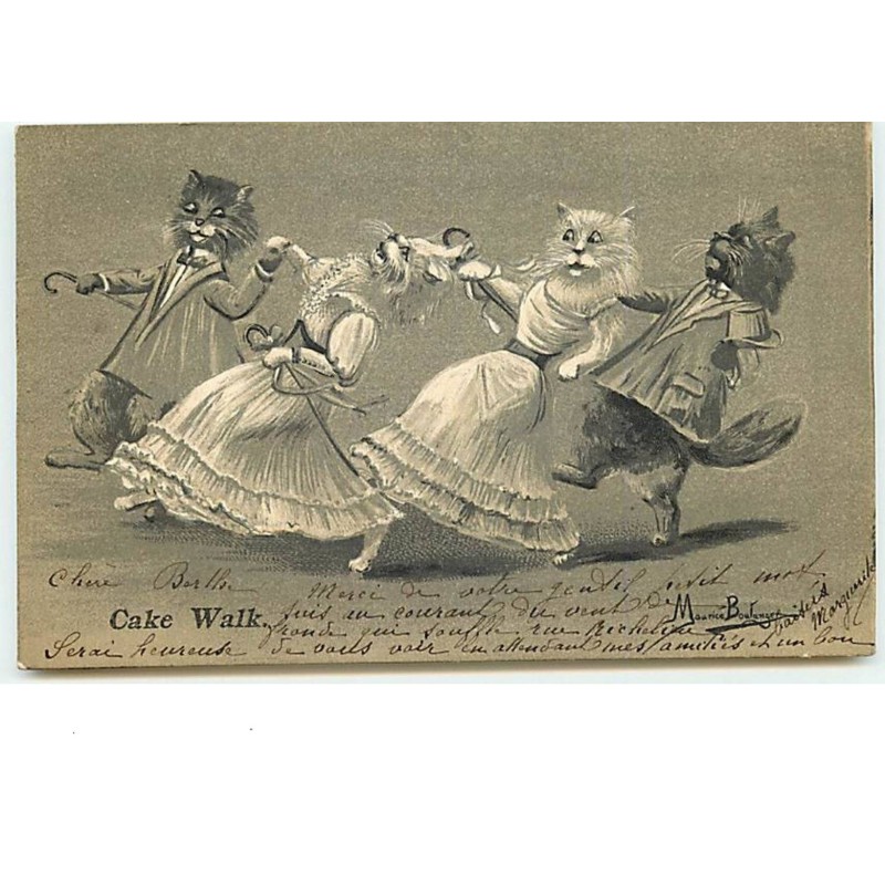 n°7920 - Carte Illustrateur - Maurice Boulanger - Cake Walk - Chats Habillés