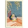 n°7921 - Carte Illustrateur - Style Meschini - Pierrot et Colombine