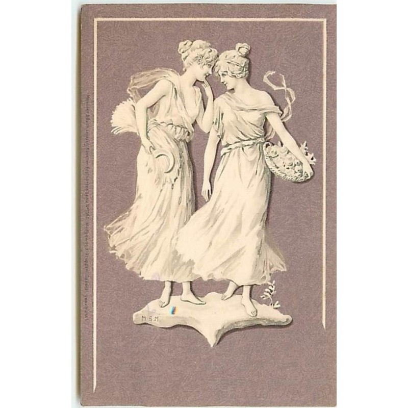 n°7925 - Carte Illustrateur - MSM - Meissner - Femmes sur fond violet