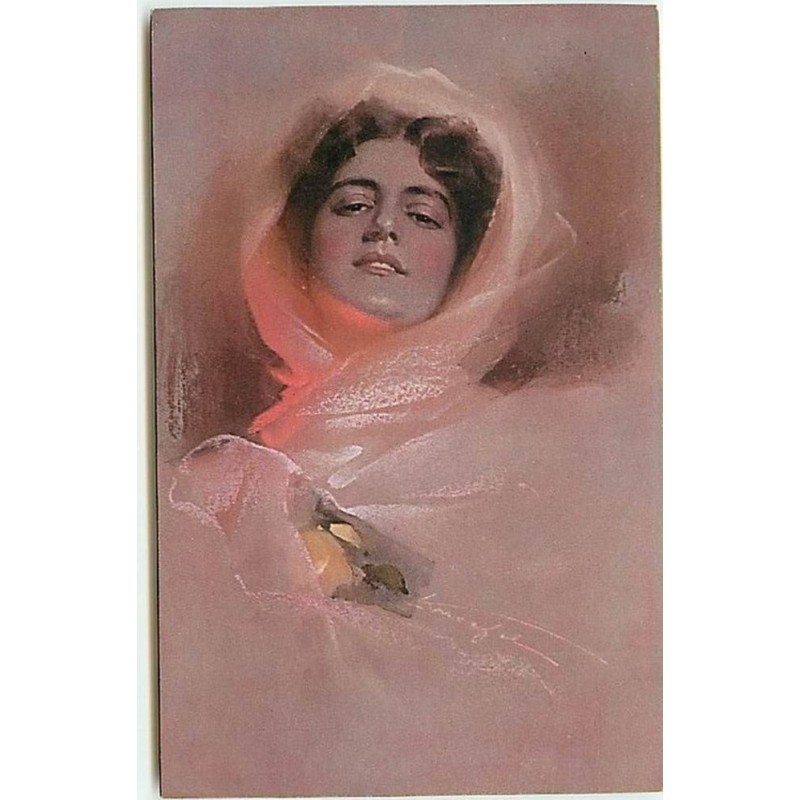 n°7930 - Carte Illustrateur - Portrait de Femme n°3