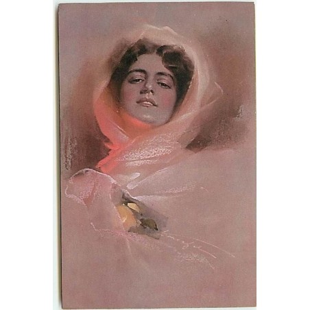 n°7930 - Carte Illustrateur - Portrait de Femme n°3