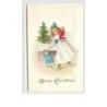 n°795 - Carte Gaufrée - Merry Christmas - Fillette avec ses poupées