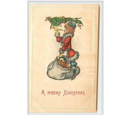 n°798 - Carte Gaufrée - A Merry Christmas - La mère Noël ?