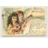 n°7995 - Carte Fantaisie - Frohliche Weihnachten - Anges jouant de la Mandoline