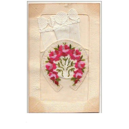 n°8008 - Carte Brodée avec Pochette - Fer à Cheval