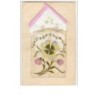 n°8009 - Carte Brodée avec Pochette - Trèfle à Quatre feuilles