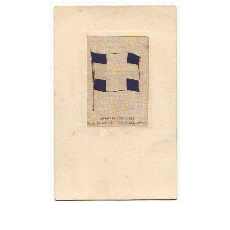 n°8013 - Carte Brodée - Tissée Soie - Japanese Pilot Flag - Série 11 - n°14 BDV Cigarettes