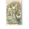 n°8024 - Carte Fantaisie Gaufrée - Joyeux Noêl - Ange avec une Harpe - Cloches