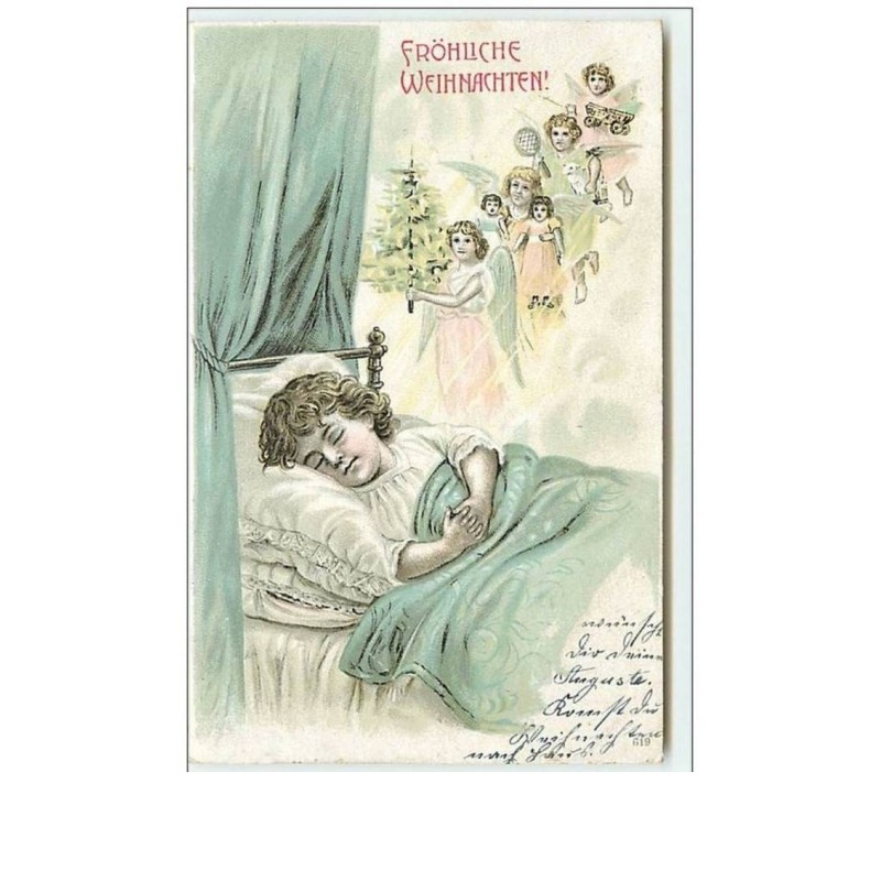 n°8032 - Carte Fantaisie - Frohliche Weihnachten - Enfant Endormi