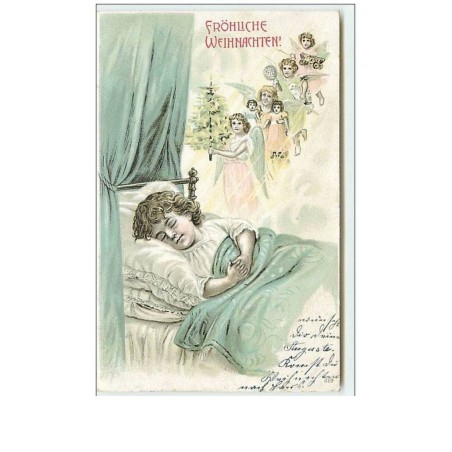 n°8032 - Carte Fantaisie - Frohliche Weihnachten - Enfant Endormi