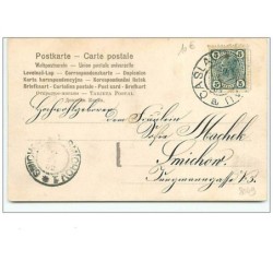 n°8049 - Carte Fantaisie - Prosit Neujahr - Femme blonde dans un Paysage Hivernal