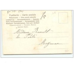 n°8050 - Carte Fantaisie - Bonne Année - Femme brune dans un Paysage Hivernal