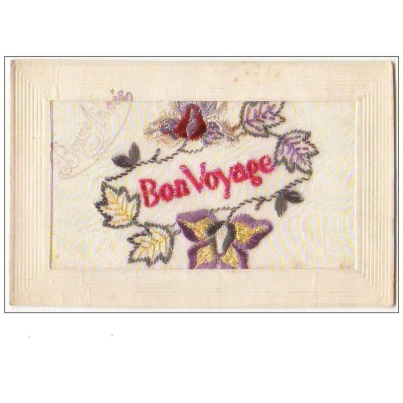 n°8056 - Carte Brodée - Bon Voyage