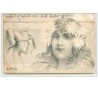 n°8065 - Carte Illustrateur - Art Nouveau - Patella - Femme et Héron