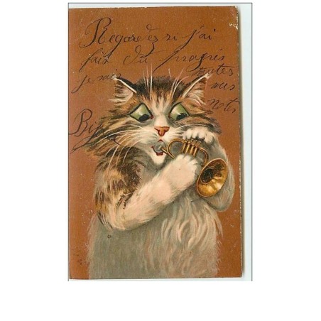 n°8070 - Carte Illustrateur - Maurice Boulanger - Chat jouant de la Trompette