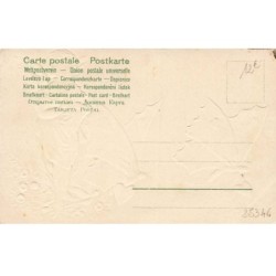 Fantaisie - Carte Gaufrée - Clapsaddle - Angelot et Attelage de Papillons