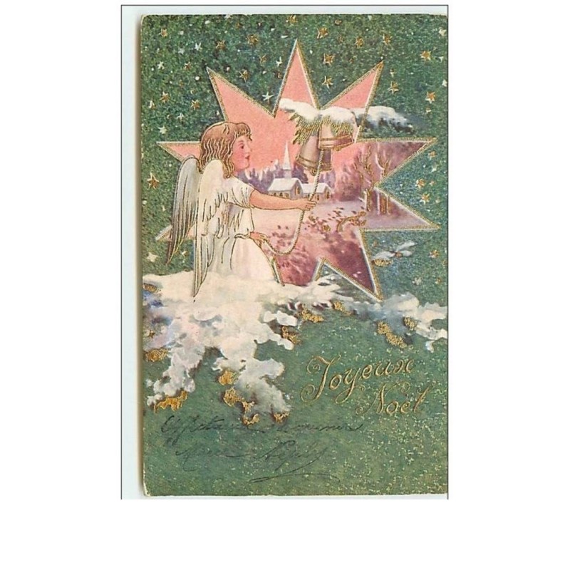 n°8077 - Carte Fantaisie - Joyeux Noel - Ange sonnant une cloche
