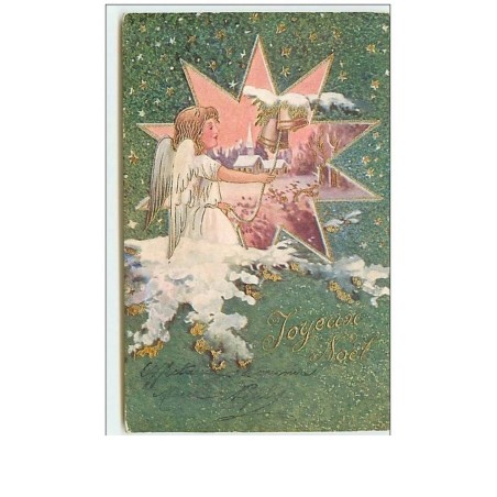 n°8077 - Carte Fantaisie - Joyeux Noel - Ange sonnant une cloche