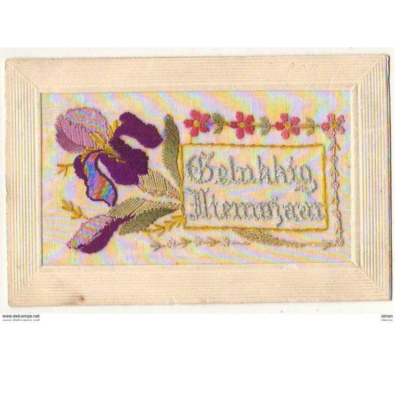 n°8209 - Carte Brodée - Gelukkig Niewjaar - Iris