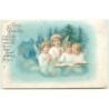 n°8229 - Carte Fantaisie - Frôhliche Weihnachten - Anges priant et lisant