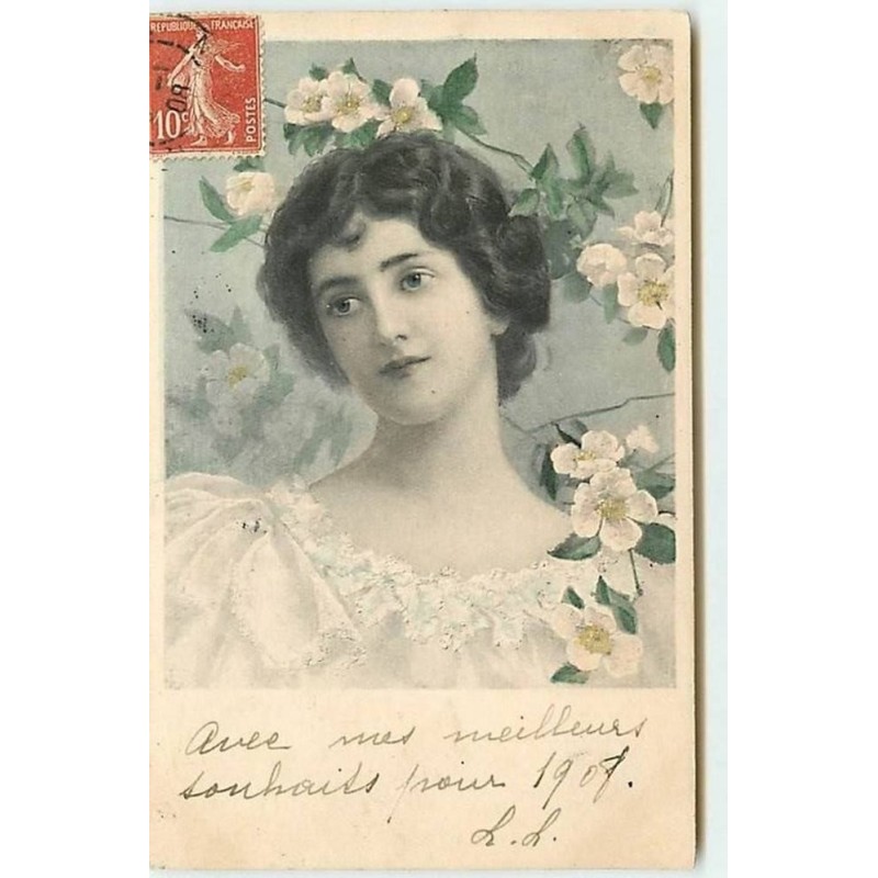 n°8246 - Carte Fantaisie - Portrait de Femme - MM Vienne n°271